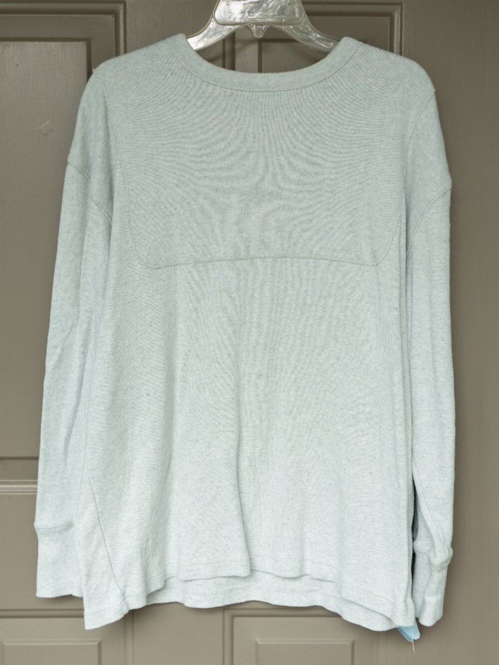 J. Peterman Grey Sweatshirt Top Slouchy Slub Oversized 100% Cotton Long Sleeve